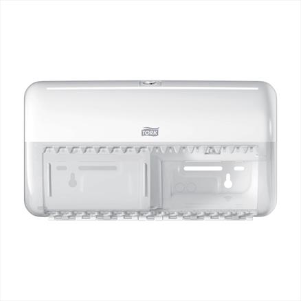 Tork Twin Conventional Toilet Roll Dispenser White